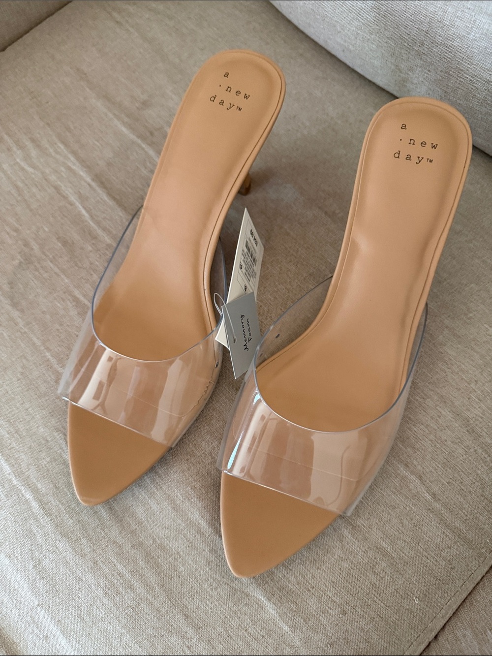 a new day Clear Band Nude Pointe Heels Lupita